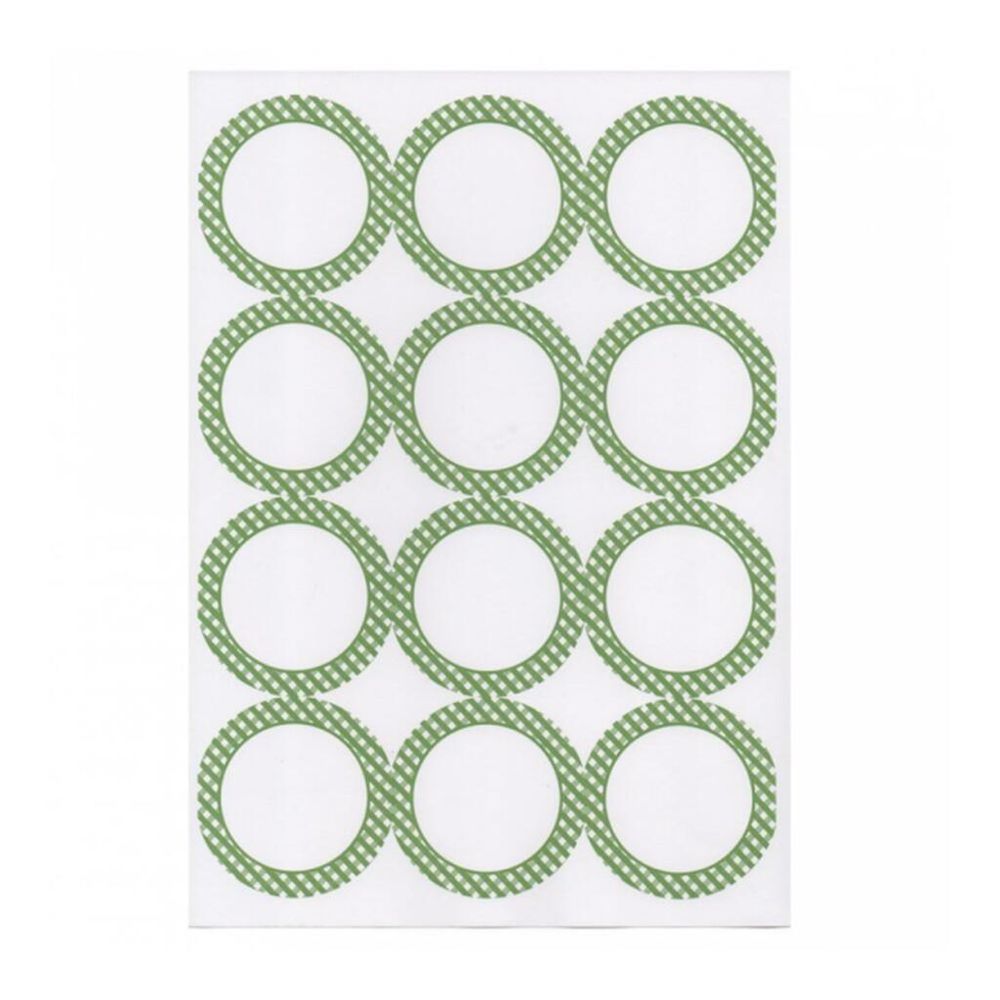 Этикетка бумажная самоклеящаяся белая, d 6,4 см, 12 наклеек на листе А4, 100 л/уп, Garci