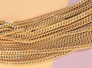 Цепь желтая металл 4 мм