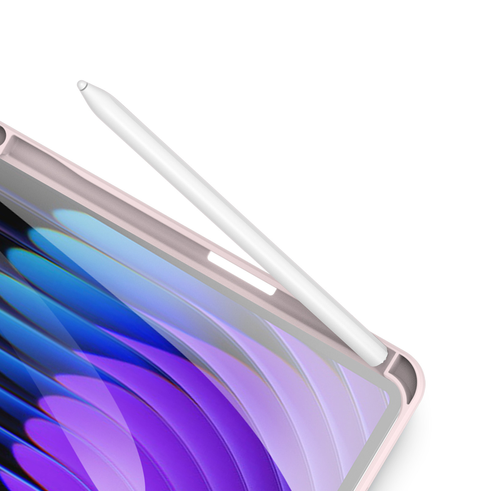 Чехол книжка розового цвета от Dux Ducis для Xiaomi Pad 7 и 7 Pro, серия Toby Series Case, с функцией пробуждения и сна