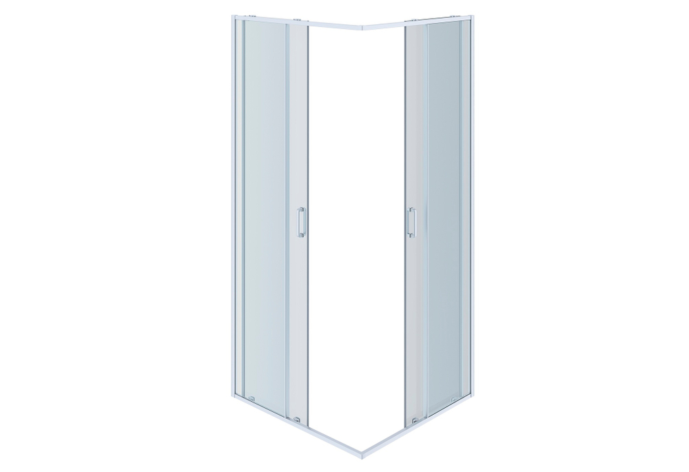 AQ NAA 1142-100 (новый артикул AQ ARI KV10020CH) Душевой уголок квадратный, двери раздвижные 1000x1000x2000 профиль хром, стекло прозрачное