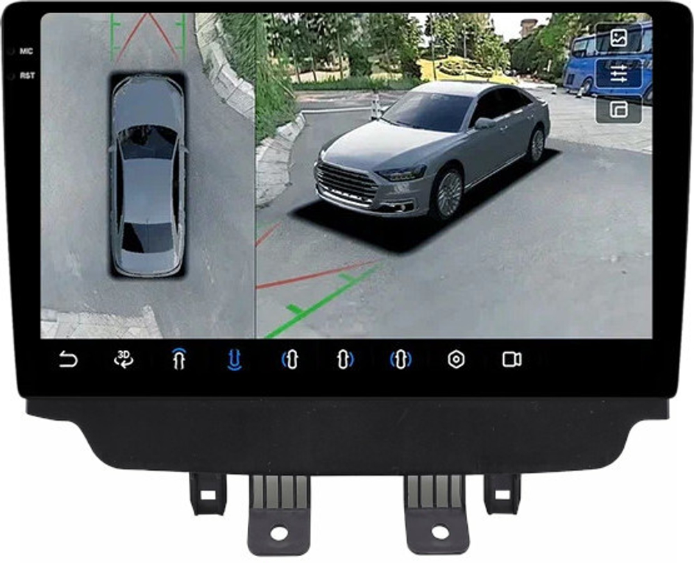 Магнитола для Mazda CX-3 2014-2023 (монохром) - FarCar BX10-360-9599A монитор 10.36" 2K QLED на Android 13, 6Гб+128Гб, CarPlay, 4G SIM-слот, 4 камеры в комплекте