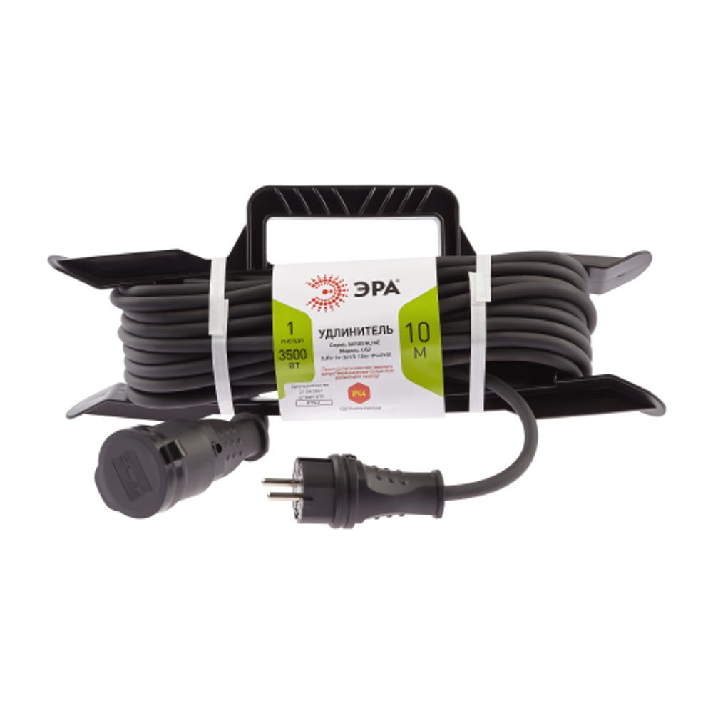 Удлинитель силовой ЭРА UFx-1e-3x1,5-10m-IP44(KG) на рамке с заземлением 1 розетка 10 м КГ 3х1,5мм2 | Силовые удлинители