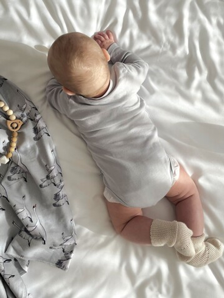 Боди с длинным рукавом LooJoo Серый шелк