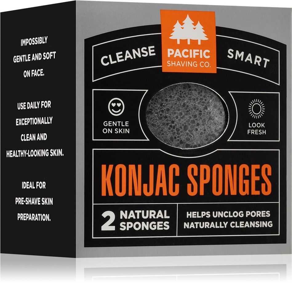 Pacific Shaving мягко отшелушивающая губка для лица Konjac Sponges