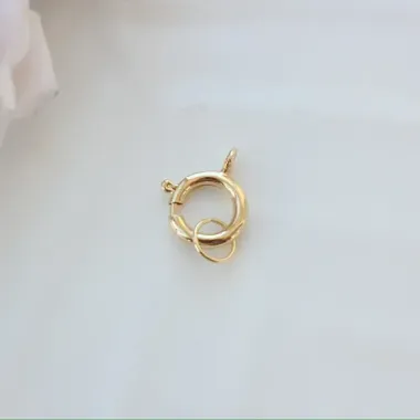 Замочек карабин круглый, 14 мм, позолота, З078