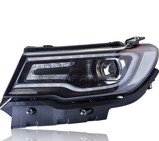 Передние фары Джип Компас 2017-2019 V3 type [комплект Л+П, ходовые огни; электрокорректор]