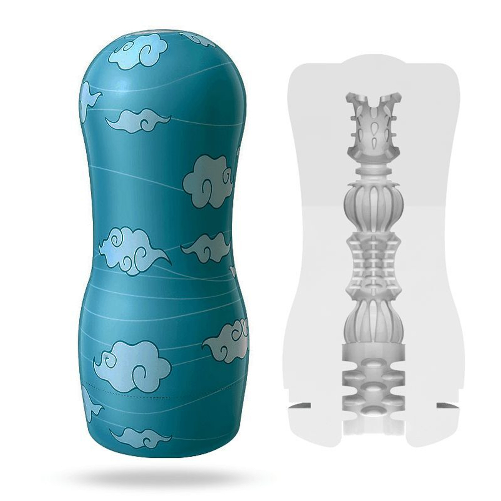 Прозрачный мастурбатор A-Loving с рельефным тоннелем (Цвет: прозрачный)