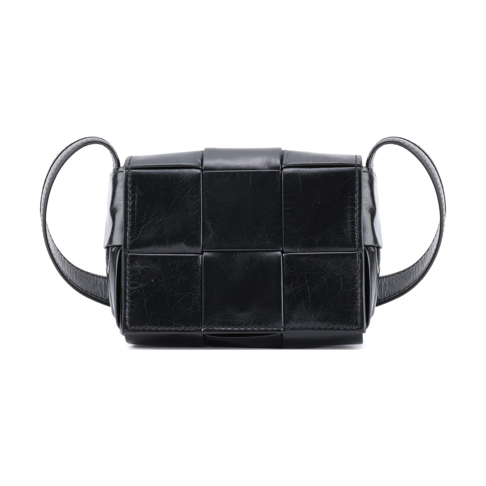 Bottega Veneta Candy Cassette Crossbody Bag Mini Intreccio Black