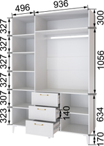 Спальня Толедо Шкаф 3-х ств.с ящиками ТШ-24