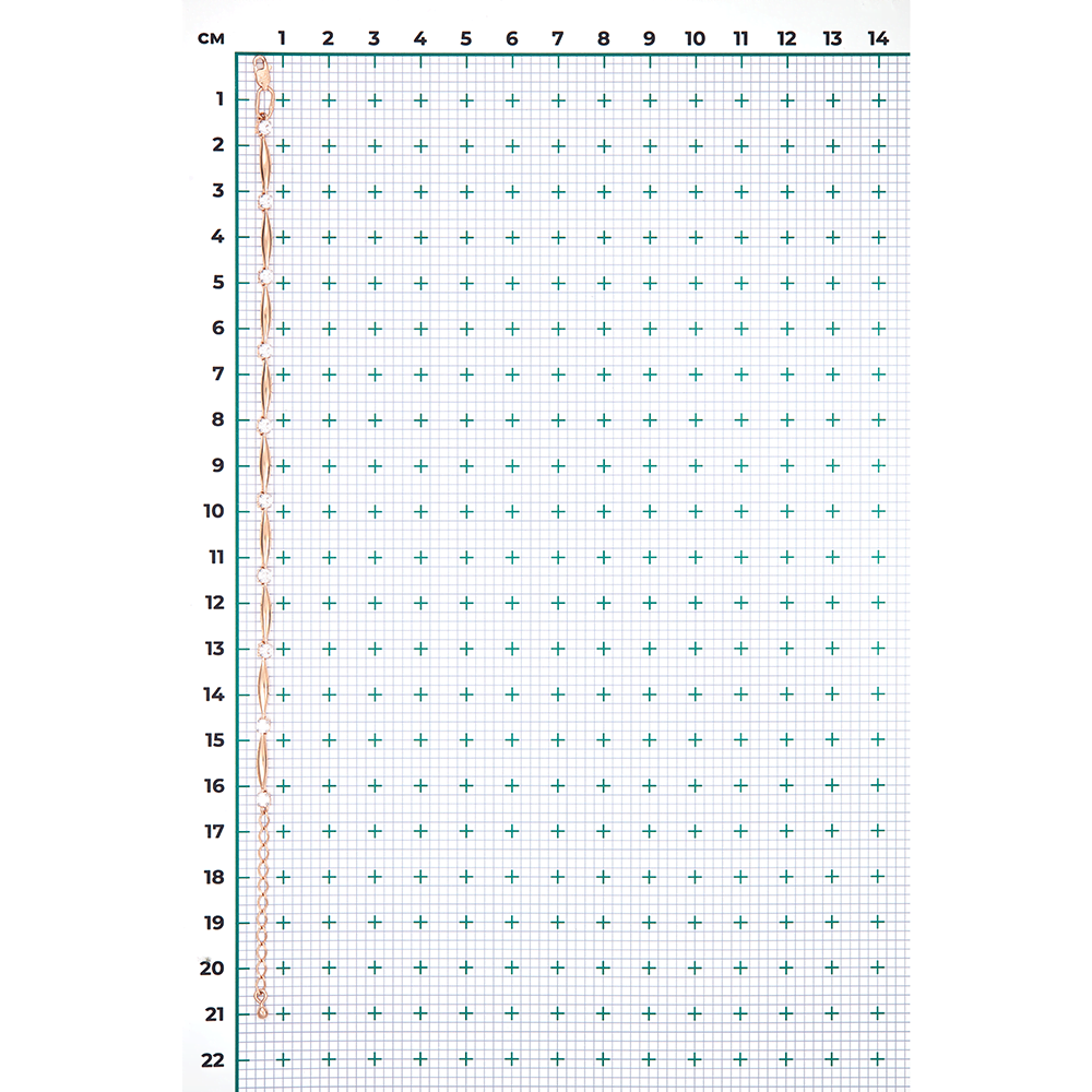 Браслет из красного золота с фианитами