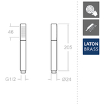 Душевая лейка круглая 1 режим латунь 3714OC золото