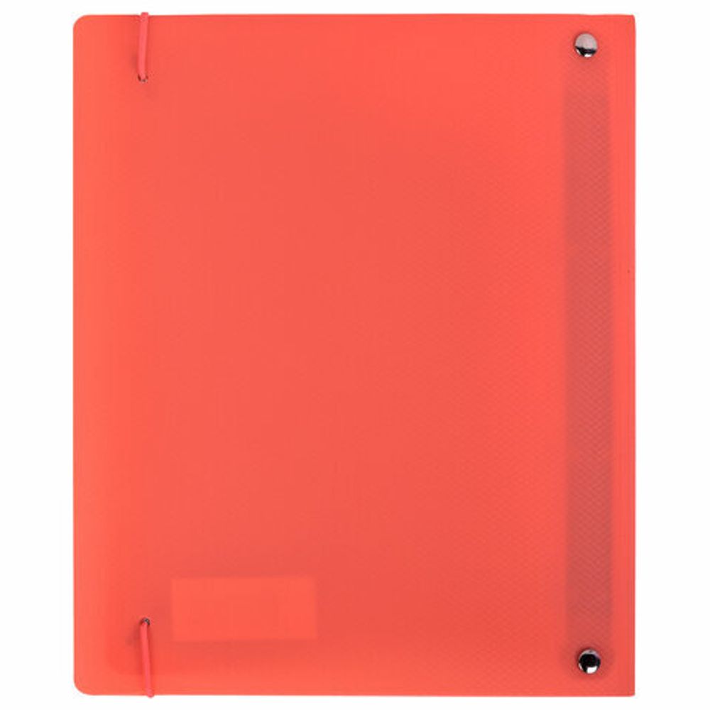 Тетрадь на кольцах А5 175х220 мм, 120 л., пластик, с резинкой, BRAUBERG, Коралловый, 404621