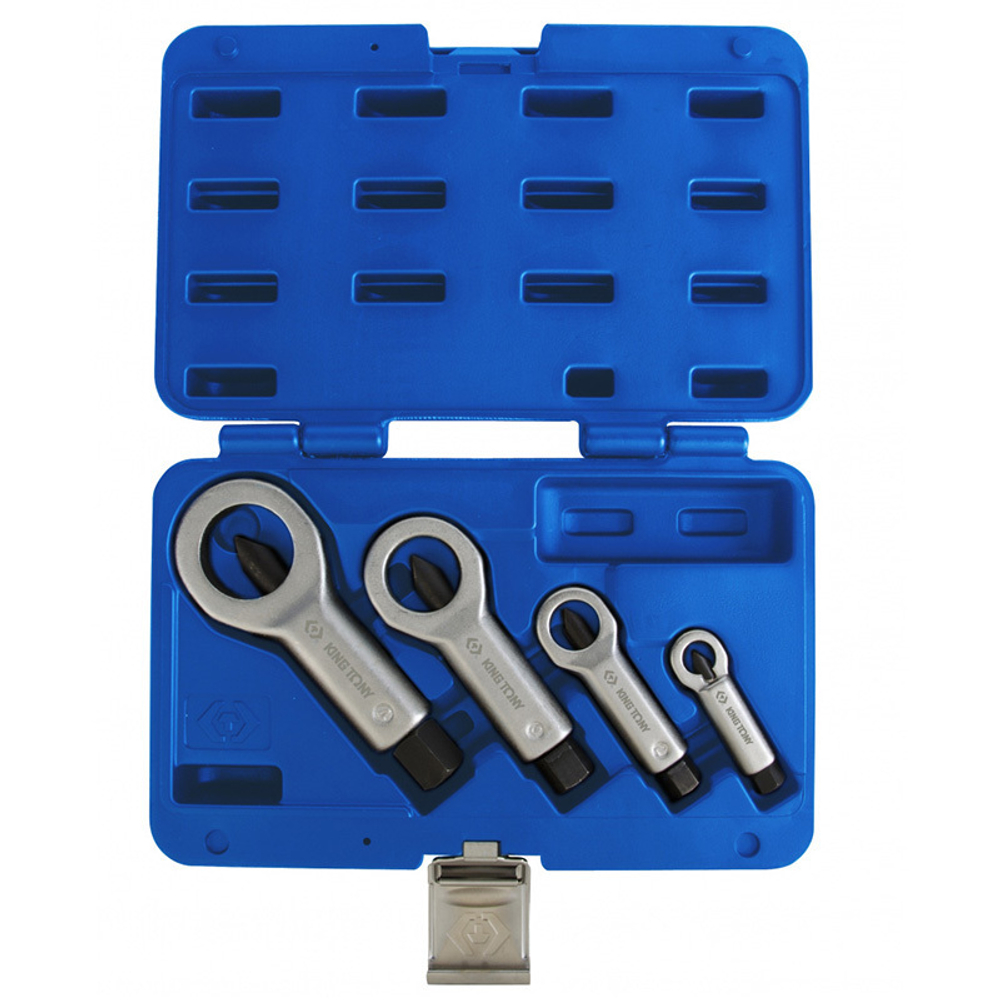 KING TONY (9TD064) Набор гайколомов 9-27 мм, 4 предмета