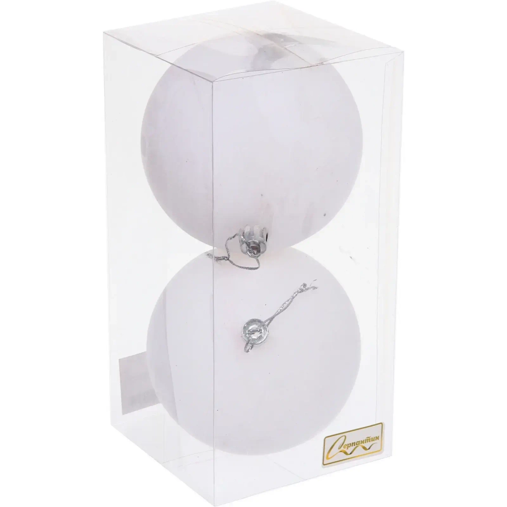 Набор шаров VELOUR «Нежный бархат» 10 см (набор 2 шт), Белый