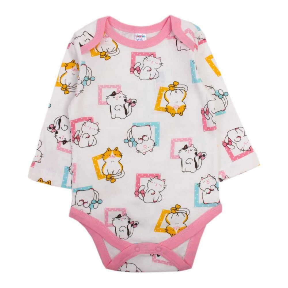 Боди для детей, цвет белый/котята, р. 68 9927030 (BONITO)
