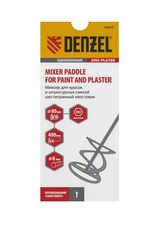 Миксер для красок и штукатурных смесей, 80 х 400 мм, оцинкованный, шестигранный хвостовик 8 мм Denzel 848447