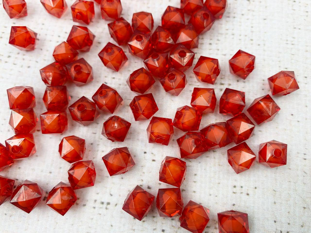 Бусины пришивные граненые акриловые, d 10 мм