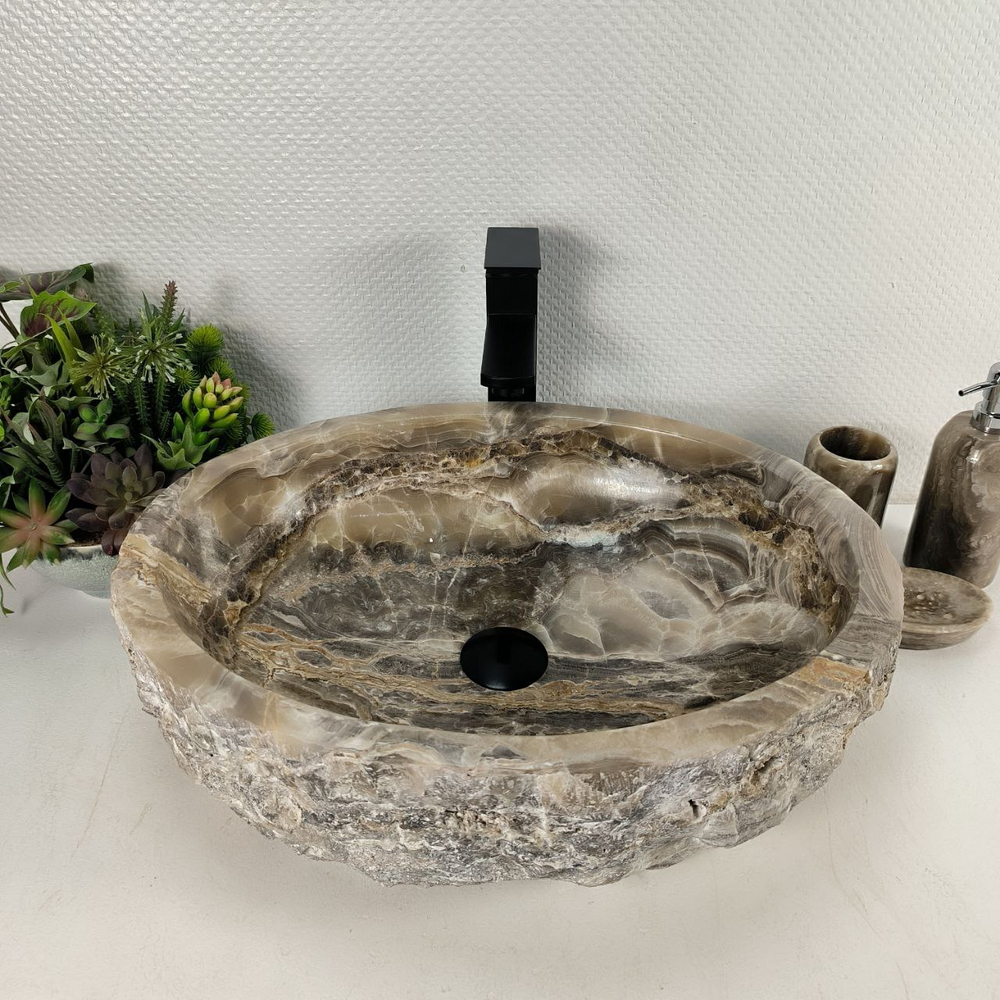Раковина из оникса Erozy Grey EO-64551 52*42*16 0156