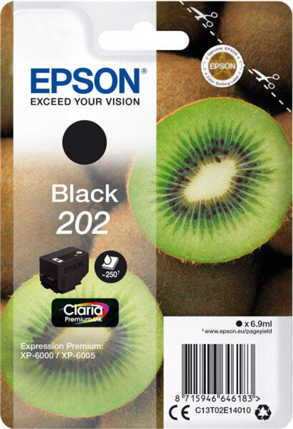 Картридж струйный черный 1 шт Epson 202 C13T02E14020