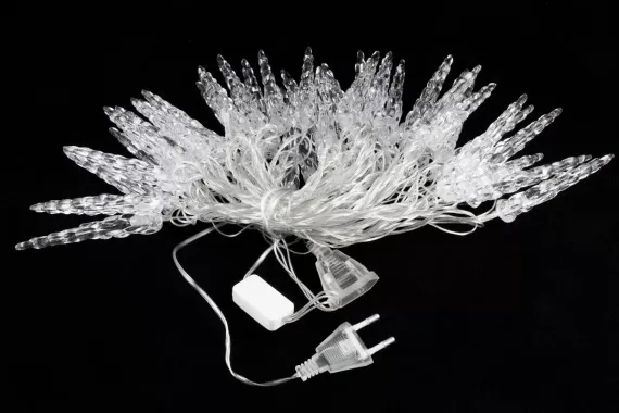 Гирлянда тающие сосульки 8 м., 40 разноцветных LED ламп, прозрачный провод, соединяемая, Winner Light (01.5T.40-(2))