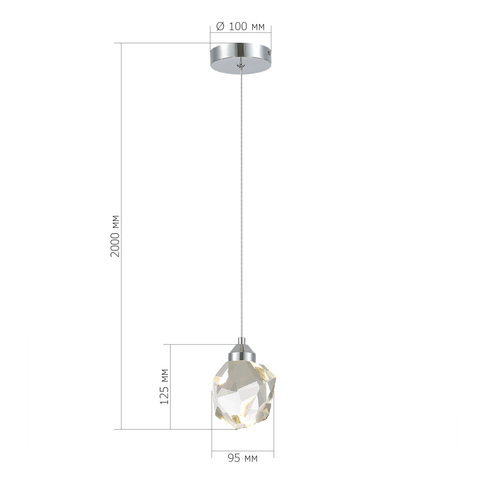 SL6114.103.01 Подвес ST-Luce Хром/Прозрачный LED 1*3W 3000K CASCATO