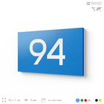 Табличка с номером 94 на дверь квартиры, для офиса, кабинета, аудитории, склада, голубая 120х70 мм, Айдентика Технолоджи
