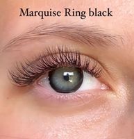 Черные Цветные линзы (ободочные ) Marquise Ring black / Натуральные чёрные линзы для темных и светлых глаз
