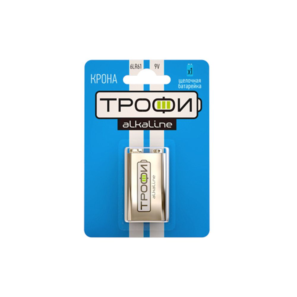 Батарейки Трофи 6LR61-1BL ENERGY POWER Alkaline