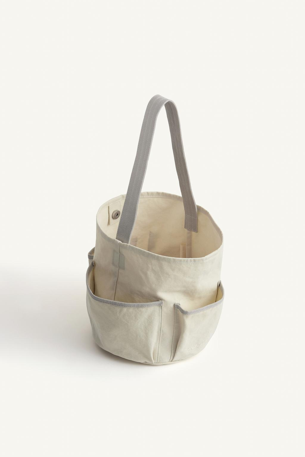 ZARA СУМКА-ТОУТ, СЕРЫЙ