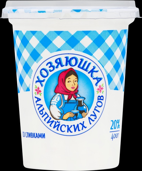 Хозяюшка Продукт Сметанный со Сливками 20% 400гр