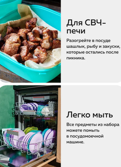 Набор посуды для пикника на 4 персоны