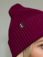 Шапка вязаная весенняя/осенняя МУЛА (Винный)