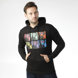 Мужская кофта теннисная Quiet Please Overruled Monkey Hoody Men - Black, Multicoloured