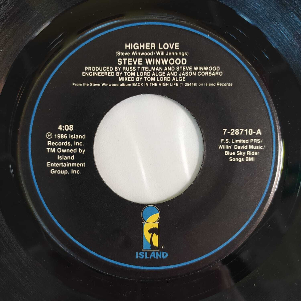 Steve Winwood - Higher Love (США 1986г.) 7", 45 RPM, Single