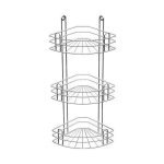 Полка для ванной угловая 3-х ярусная радиальная глубокая, крашенная белая