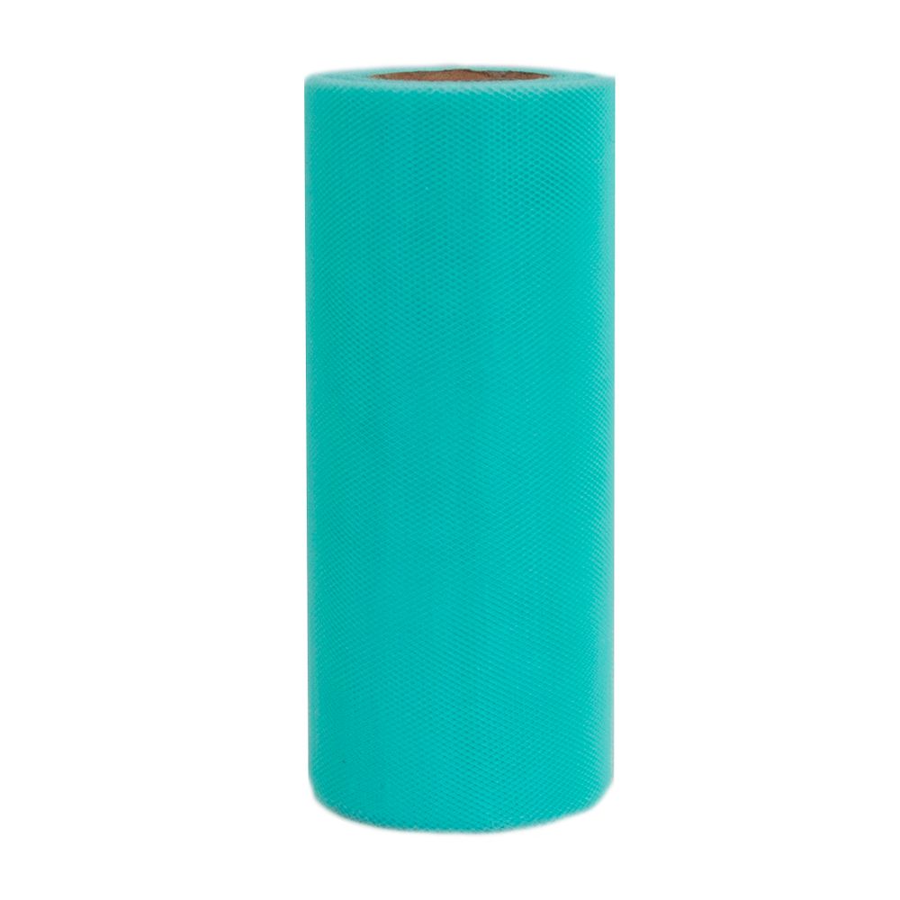 Лента (15 см*22,86 м) Фатин, Аквамарин, 1 шт.