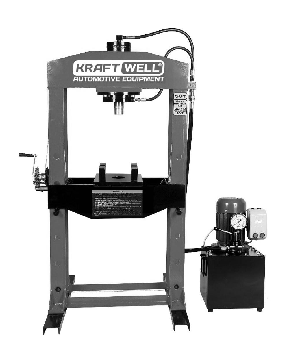 KraftWell KRWPR50E Пресс 50 т. сварная рама c электроприводом
