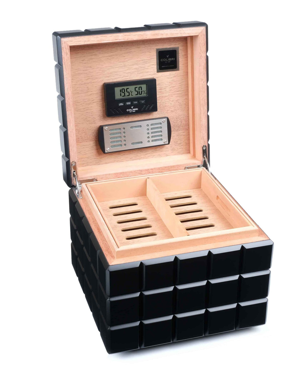 Хьюмидор Colibri Heritage Cube на 60 сигар, Черный лак HU125T1