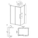 Душевой уголок Grossman Cosmo 130х80 120.K33.02.1380.21.02 профиль Черный матовый стекло шиншилла