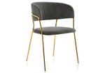 Стул на металлокаркасе Woodville Kamelia темно-серый, золотой