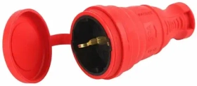 Розетка переносн. R8-RED-IP44 ЭРА каучуковая c заземлением прямая 16A IP44 красная Б0044548