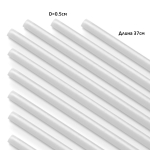 Трубочка для шаров, флагштоков, сах. ваты, 37см, d=5мм, набор 100шт, белый