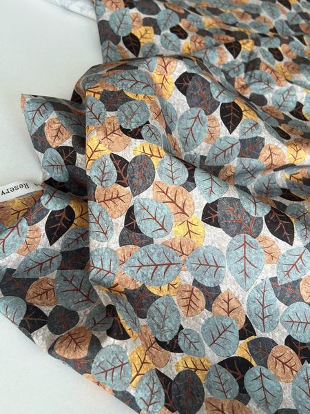 НОЯБРЬСКИЕ ЛИСТЬЯ, СЕРЫЙ - 100% хлопок 3