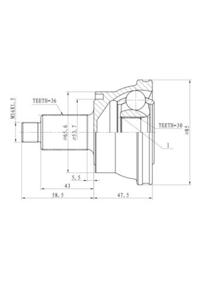 ШРУС наружный (компл.)  VAG A2/Fabia/Praktik/Roomster/Polo 01-09 GANZ GIK04069