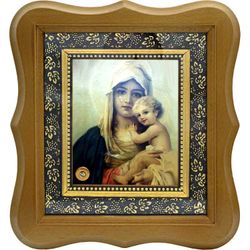 Взыскание Погибших. Редкая икона Божьей Матери на холсте с мощевиком.