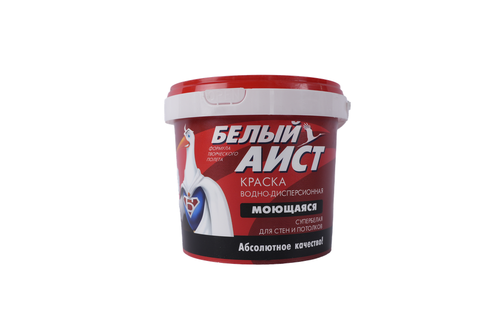 КРАСКА ВОДНО-ДИСПЕРСИОННАЯ БЕЛЫЙ АИСТ МОЮЩАЯСЯ 1,3КГ