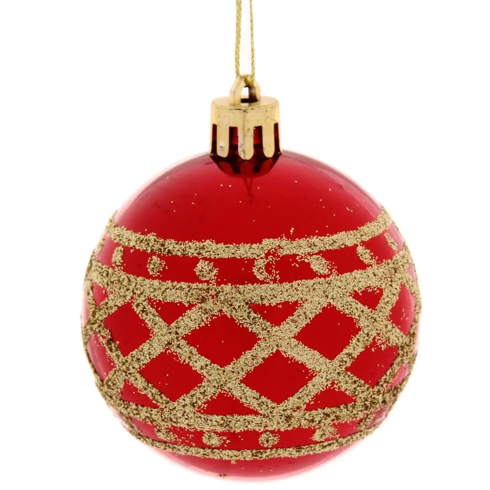 Новогодние шары 6 см (набор 3 шт) «Зимний узор», микс