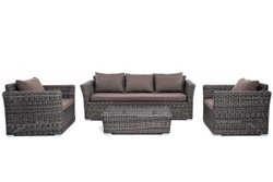 "Капучино" лаунж-зона из искусственного ротанга, цвет графит