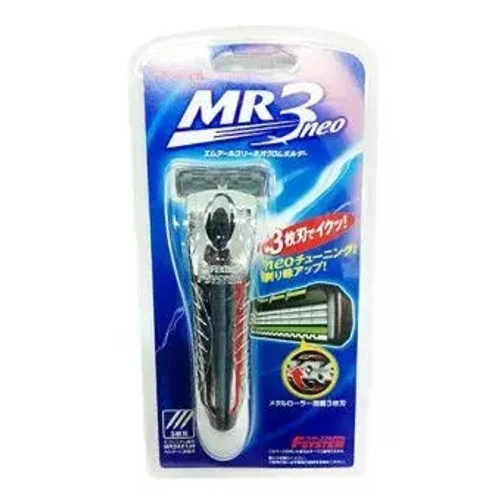 Feather F-System MR3 Neo Мужской бритвенный станок с тройным лезвием с хромированной ручкой