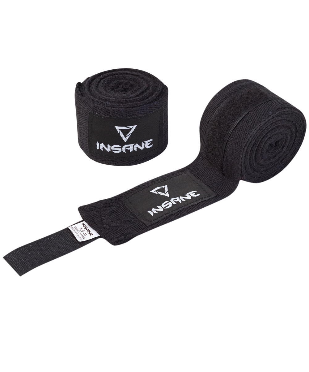 Бинт боксерский CRUSHER, хлопок, черный, 4,5 м